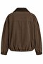 Brown Plaid Collar Detailed Jacket - 9819 - 2