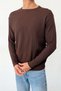 Men's Crew Neck Ribbed Knit Sweater Brown - 27012 - 2