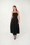 Crepe Fabric Pleated Detailed Dress - Black