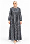 Dark Blue Patterned Tunic Dress
