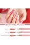 Metallic Nail Art Pens, Liner Brushes Set, 5PCS Pink Nail Tools - 5