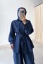Shalwar Cut Pants Double Suit - Navy Blue - 3