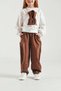Girl's Hooded Dog Print Sweat Pants Set - 7
