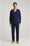 Men's Single Jersey Combed Cotton Fabric Long Sleeve Pajama Set with Front Buttons
