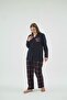 17214 Women's Big Size Buttoned Printed Pajama Set - 2