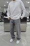 Gray Basic Baggy Trousers