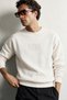 Men's Crew Neck Oversize Sweatshirt with Embossed Embroidery Detail on Front and Back