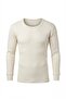 3-Pack Cream Color Cotton 1. Quality Interlock Fabric Men's Underwear Long Sleeve Undershirt + Custom Made Sleep Band as a Gift - 6