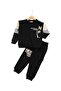 Boy's Seasonal Compact Cotton 2 Thread 6-7-8-9-10 Years Old Top and Bottom Tracksuit Set