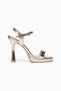 Women's Gold Platform Heeled Shoes