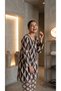 Women Co-Ord Set, Black & Ivory Geometric Diamond Print - 3