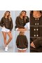 Women's Soft Textured Button Detailed Knit Sweater - 2