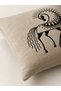 Ethnic Pattern Embroidered 100% Raw Linen Throw Pillow Cover - 45 X 45 - 2