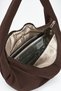 Women's Duna Brown Zippered Lined Hobo Shoulder Bag - 5
