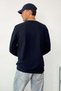 Men's Crew Neck Basic Sweatshirt Navy Blue - 6102 - 5