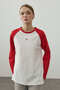 Combined Raglan Sleeve T-Shirt Red - 6