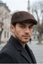 Men's Brown Wool Winter London Flat Cap Cashmere Fabric Hat - 3
