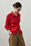 Süzene Embroidered Buttoned Cardigan Red - 7