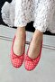 Lily Women's Bow Detail Satin Ballerina Red Polka Dot - 2
