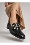 --Women's Genuine Leather Buckle Loafers - Anatomical Low Heel Moccasins - 2