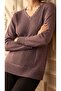 Mercerized Hair Knit Detailed Mother's Blouse / Lilac - 2