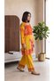 Women Co-ord Set, Mustard Yellow Floral Patchwork Print - 2