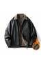 Jachetă imitație de piele, negru