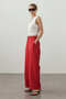 Snap-Cuff Barrel Trousers Red - 4