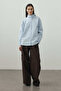 High Collar Shirt Blue - 4