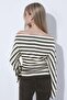 Striped Boat Neck Long Sleeve T-Shirt - 3