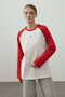 Combined Raglan Sleeve T-Shirt Red - 5