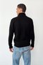 Men's Stand Collar Half Zipper Hair Knit Pattern Knitwear Sweater Black - 26502 - 5