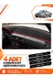 Mercedes R129 (1989-2001) Compatible Front Torpedo Protection Case Carpet Cover - Black-Red - Mb019