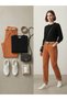 High Waist Velvet Trousers with Belt and Side Zipper - 3