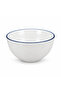 Luhpar Ceramic Soup Bowl White with Blue Rim - 610ml