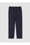 Navy Blue Loose Fit Men's Pleated Trousers - 7