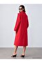 Original Model Raglan Sleeve Red Long Trench Coat - 4