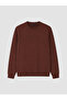 Vizyon New Season Brown Crew Neck Thick Men's Sweatshirt