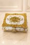 White Embossed Embroidered Gold Detailed Vintage Mirrored Jewelry Box Large Size - 3