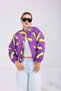 Women's Stand Collar Bomber Jacket with Pockets and Elastic Waist - 3