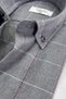 Men's Gray Winter Shirt with Checkered Collar, Buttoned Pockets, Relaxed Fit - 2