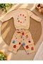 Boy's Beige Juice Print Sweatshirt and Patterned Wide-Leg Pants 2-Piece Set - 4