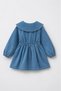 Girls' Baby Collar Denim Dress with Bow Detail - 5