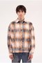 Men's Plaid Long Sleeve Oversize Shirt Orange