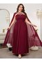 Rochie maxi, vișiniu - 6