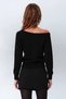 Women's Black Boat Neck Soft Textured Knitwear Sweater - 4