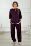 Purple Color T-Shirt Detailed Modal Set