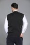 Anthracite Men's Dad and Middle-Aged Men's Knitted Patterned Acrylic Thick Textured V-Neck Knitwear Sweater - 6