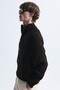 Zipper Closure High Collar Sweatshirt