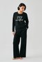 Women's Black Manifest Oversized 2 Thread Tracksuit Home Wear Set